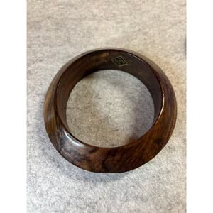 Vintage Brown Wooden Bangle Bracelet